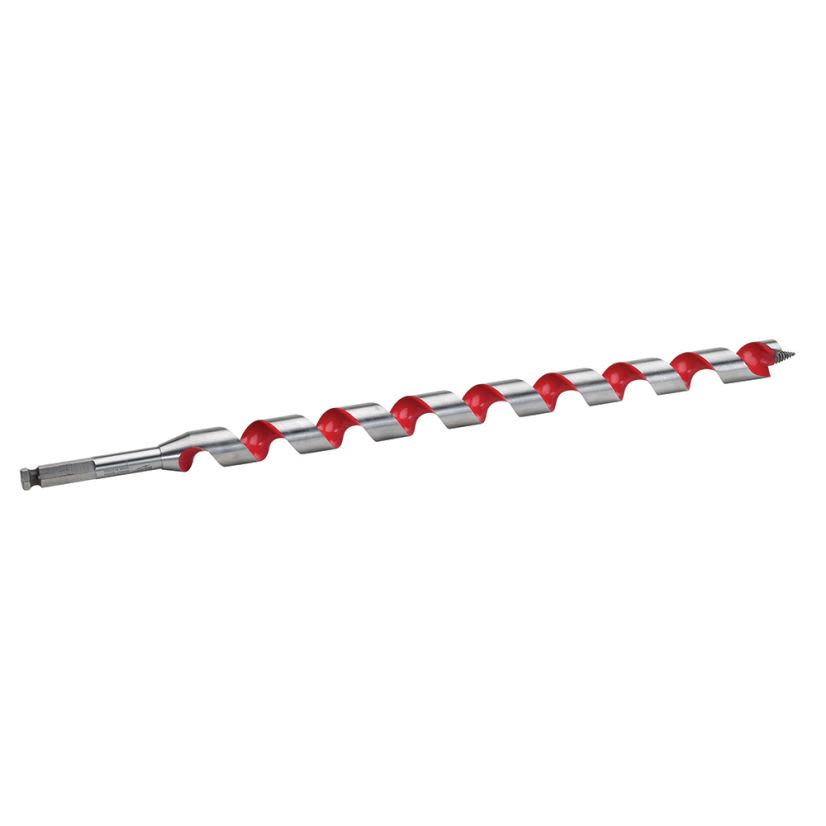 Milwaukee 48-13-6000 Heavy Duty Solid Center Ship Auger Bit, 1 in Dia, 18 in OAL, 15 in L Spiral Flute, 7/16 in Shank